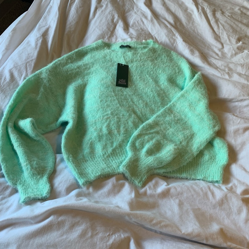 🎉SOLD🎉NWT fuzzy crop sweater
